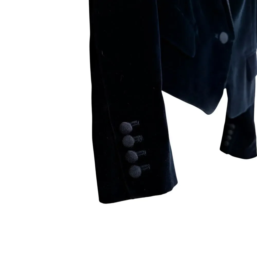 EQUIPMENT X TABITHA SIMMONS Bourlet Faille-Trimmed Cotton-Velvety Blazer Size 2 - Picture 6 of 11